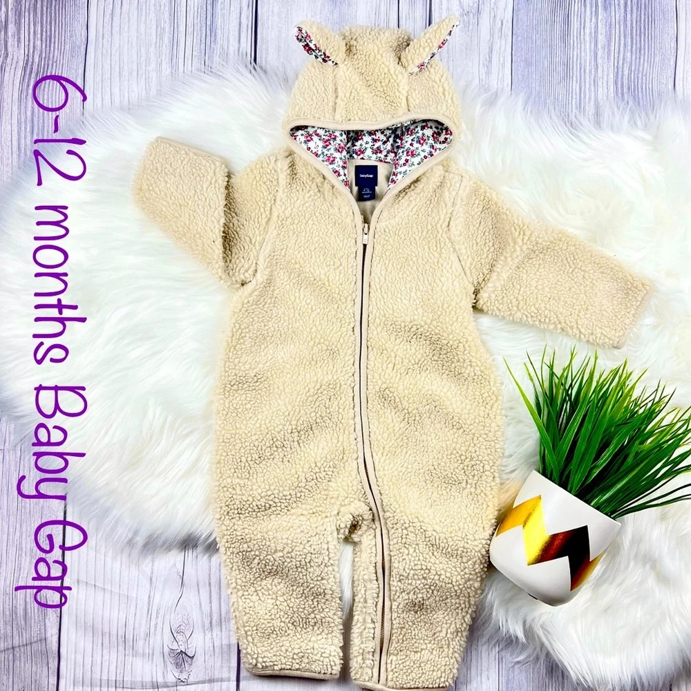 Baby Gap Bunny Ear Sherpa Hoodie One Piece Jacket
